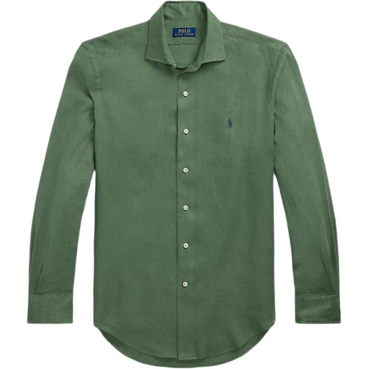 Polo Ralph Lauren Shirts Men's Green Lapel Moderate Straight Fit