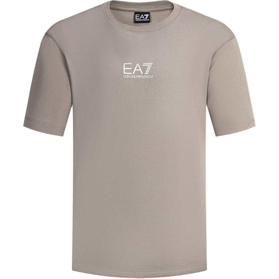 EMPORIO ARMANI T Shirts Men's Light Coffee Crew Neck Moderate Straight Fit