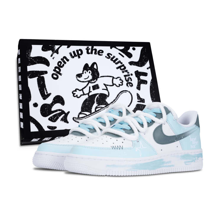 Nike Nike Air Force 1 Skateboard Shoes Women's Low Top White/Blue