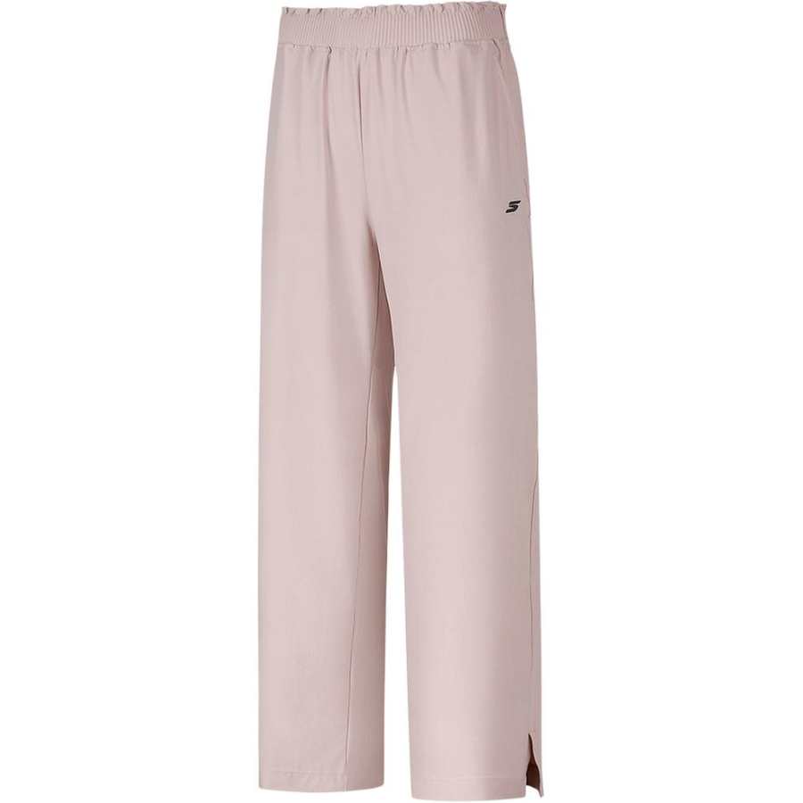 Skechers Knitted Sweatpants Women's Light Pink Moderate Wide Leg Pants