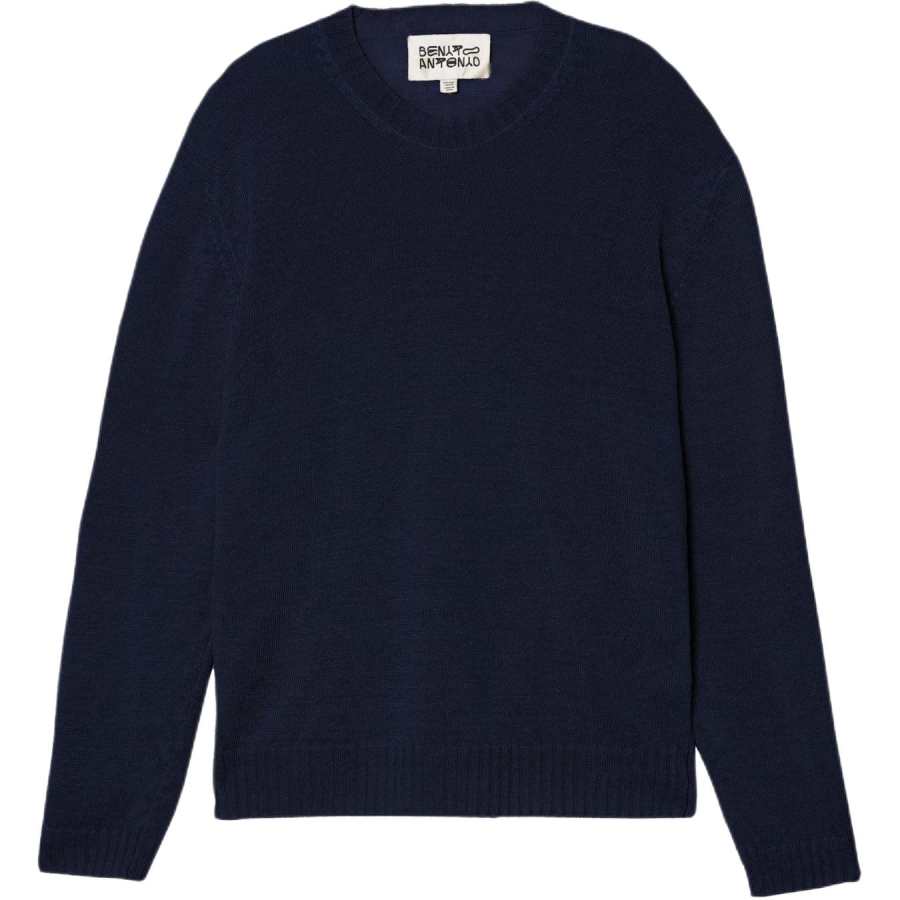 ZARA Bad Bunny Knitwear Men's Sea Blue Crew Neck Moderate Straight Fit