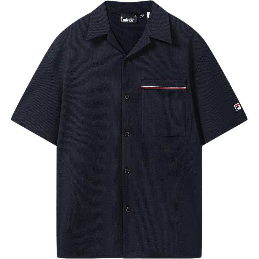 FILA Heritage Shirts Men's Enlightenment Blue Lapel Moderate Other