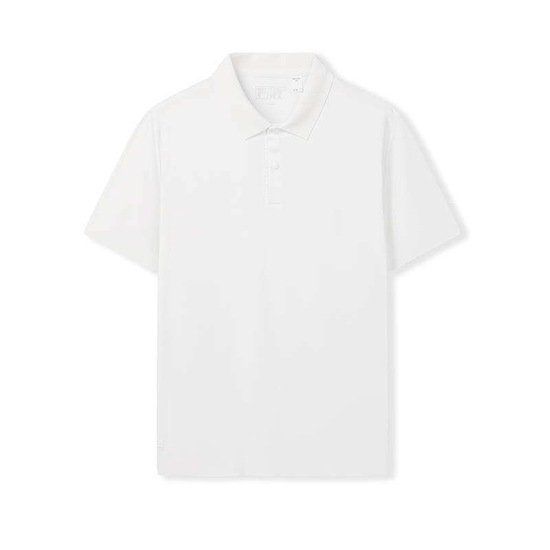 FILA WHITE Polo Shirts Men's Cloud White Polo Collar Moderate Straight Fit