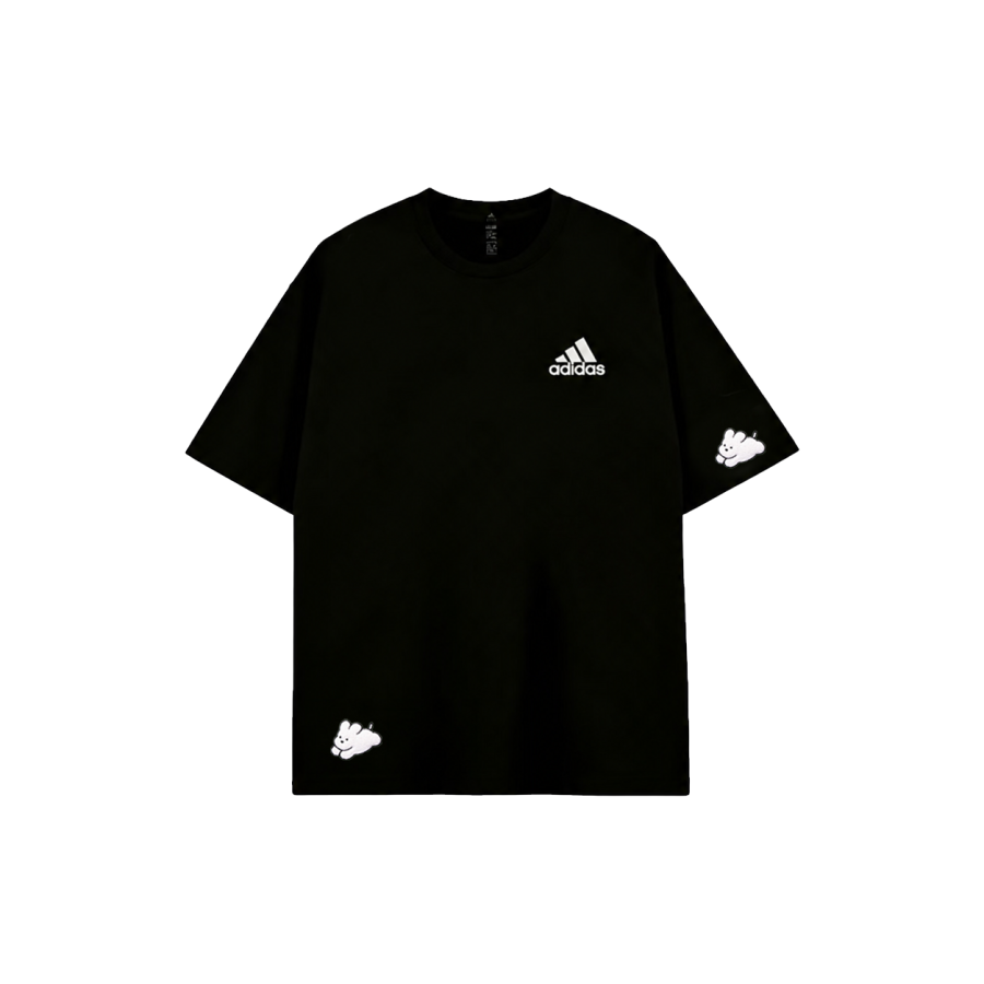 Adidas Adidas MUST HAVES T Shirts Unisex Graffiti Black Crew Neck Moderate Nipped In Waist