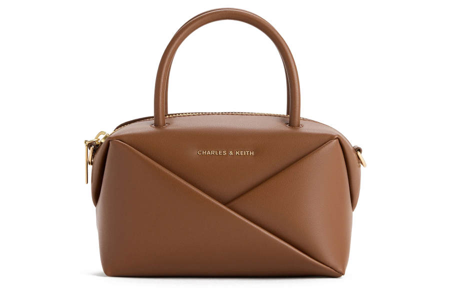 CHARLES&KEITH Pu Crossbody Handbag Small Women's Chocolate/Black