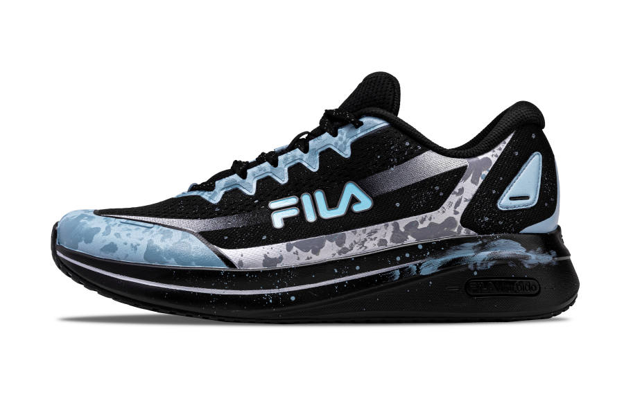 FILA Soft Cloud 4 Running Shoes Men's Low Top Black Blue Silver Multicolor
