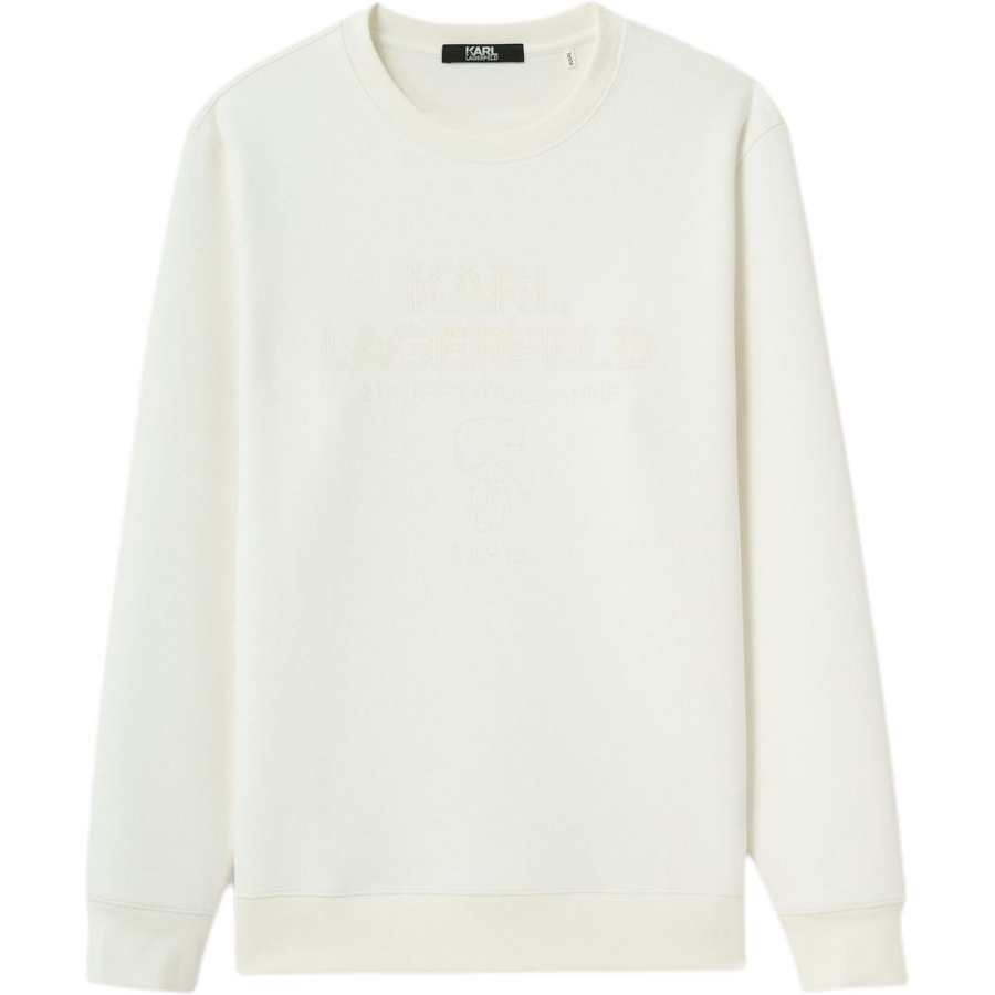 KARL LAGERFELD / Karl Lagerfeld Jeans Sweatshirts Men's White Crew Neck Moderate Straight Fit