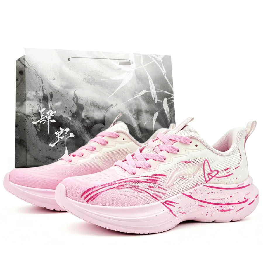 Li-Ning Li Ning Light Breeze Running Shoes Women's Low Top Light Pink & Ecru