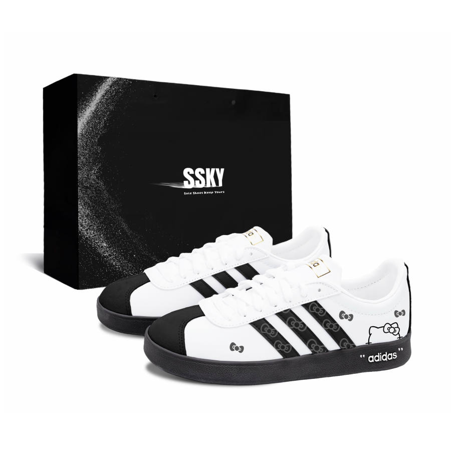 Adidas Adidas Vl Court Classic Skateboard Shoes Unisex Low Top White/Black/Gray