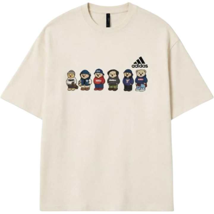 Adidas Adidas MUST HAVE T Shirts Unisex Ecru Crew Neck Moderate