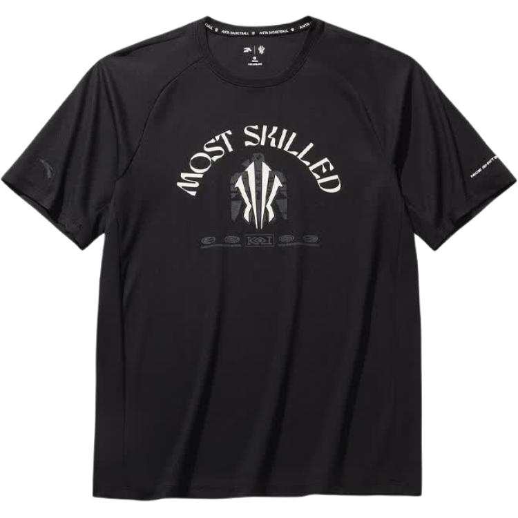 ANTA Basketball Collection T Shirts Unisex Black Crew Neck Moderate Straight Fit