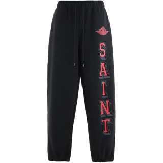 SAINT Mxxxxxx Jordan Brand Knitted Sweatpants Unisex Black Moderate Cuffed Pants