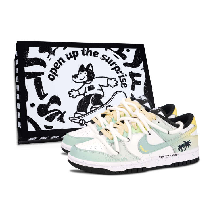 Nike Nike Dunk Skateboard Shoes Unisex Low Top Yellow/Green