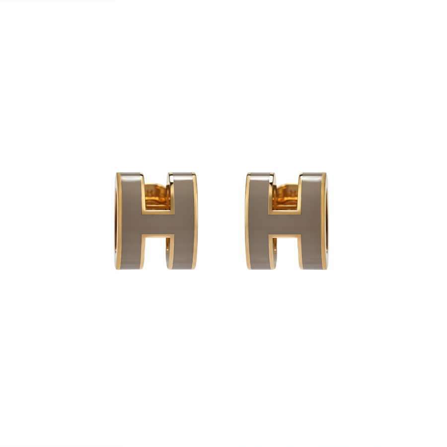 HERMES HERMES POP H Stud Earrings Women's Gold