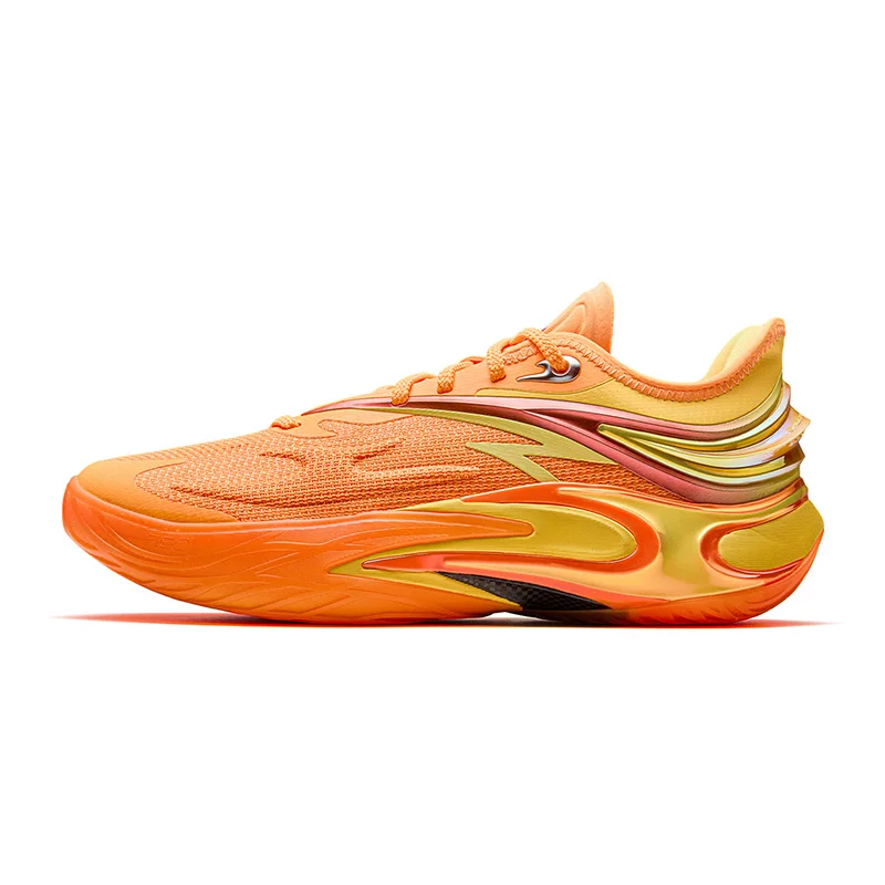 ANTA Shock Wave 8 Pro Basketball Shoes Men's Low Top Fluorescent Dazzling Yellow/Neon Chrysanthemum Yellow