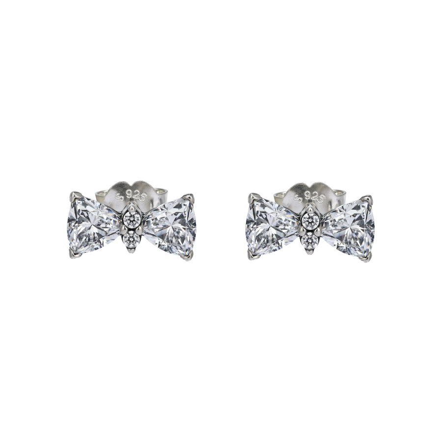 Pandora 925 Sterling Silver Synthetic Cubic Zirconia Stud Earrings Women's Silver