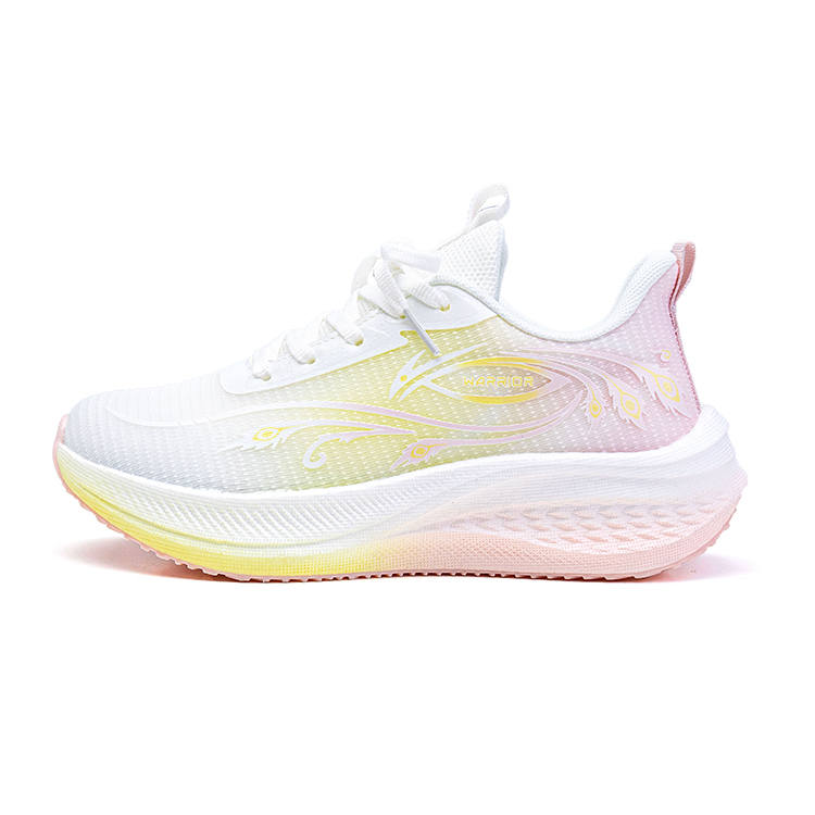 WARRIOR Running Shoes Women's Low Top Yellow Pink White