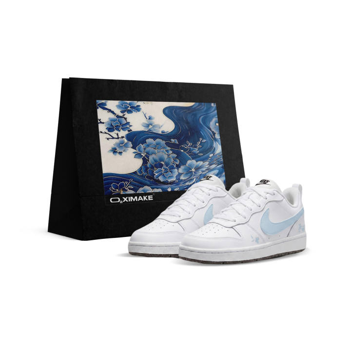 Nike Nike Court Borough Skateboard Shoes Unisex Low Top White/Blue