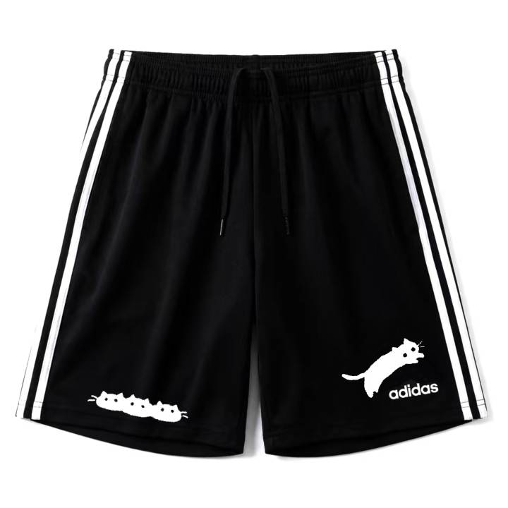 Adidas Adidas ESSENTIALS 3 Stripes Casual Shorts Unisex Black Thin Straight Fit Pants
