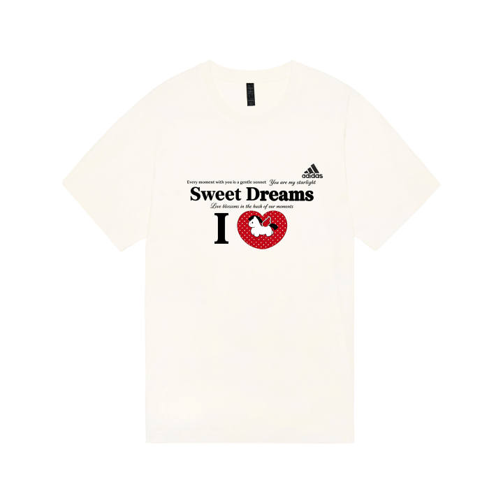 Adidas Adidas MUST HAVES T Shirts Unisex Ecru Crew Neck Moderate Straight Fit