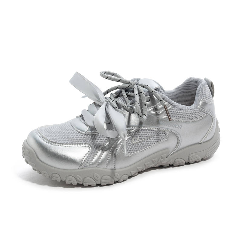 WARRIOR Casual Shoes Women's Low Top Beige Dark Blue, Silver, Beige Light Yellow