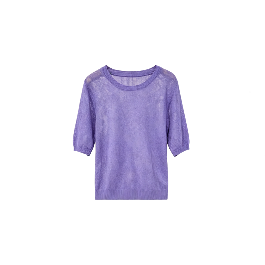CPAURA Knitwear Women's Image Color Crew Neck Thin Straight Fit