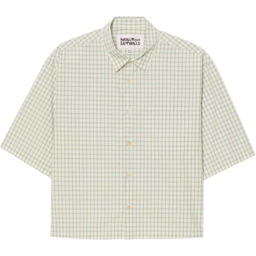 ZARA Bad Bunny Shirts Men's White/Green Lapel Moderate Other