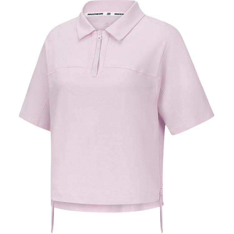 Skechers Polo Shirts Women's Light Purple Lapel Moderate Straight Fit