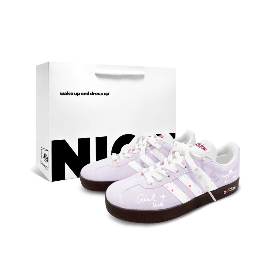 Adidas Adidas Vl Court Classic German Army Trainers Unisex Low Top Taro Purple With Milk White Base