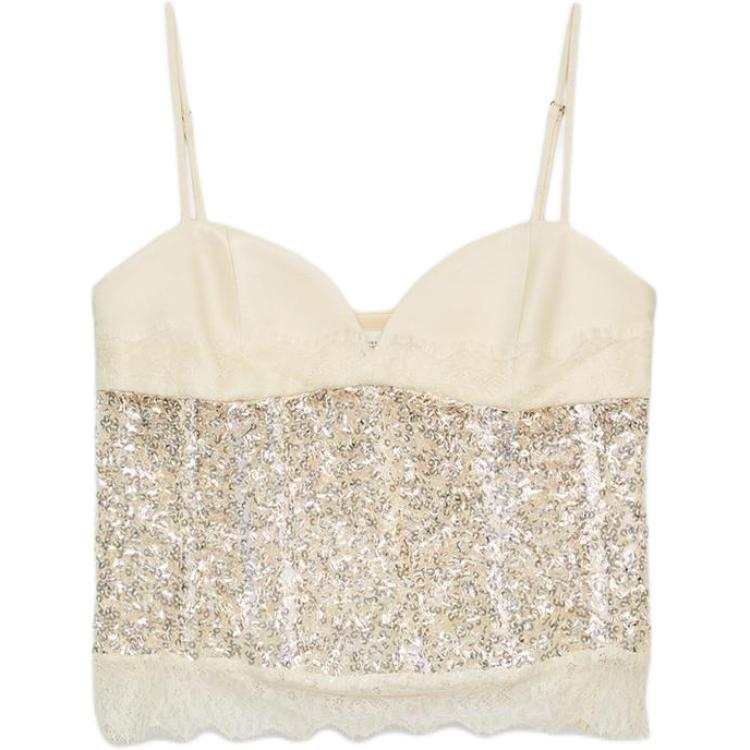 ZARA Camisoles Women's Ecru Moderate