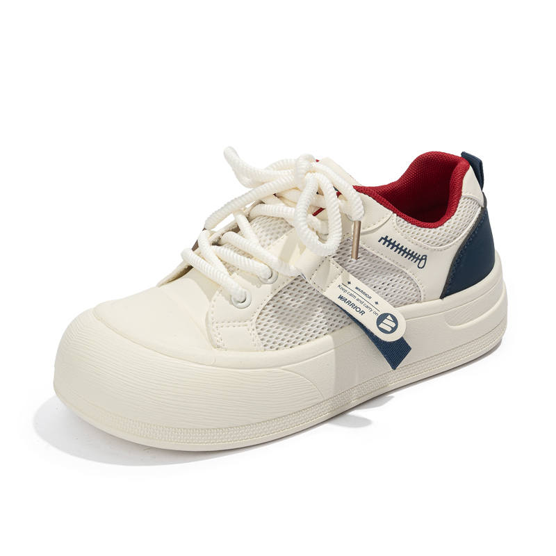 WARRIOR Casual Shoes Women's Low Top Beige Dark Blue