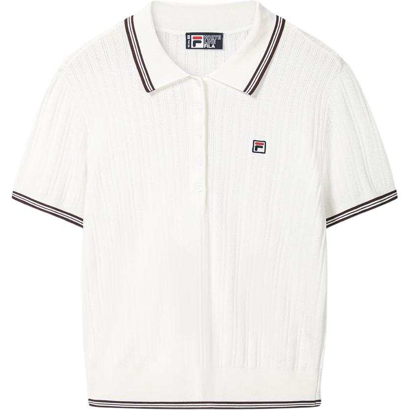 FILA Heritage Polo Shirts Women's Standard White Lapel Moderate