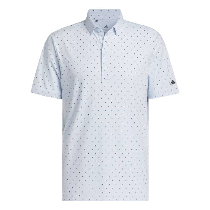 Adidas Adidas Ultimate365 Golf Clothing Men's Crystal Blue/Black Polo Collar Moderate