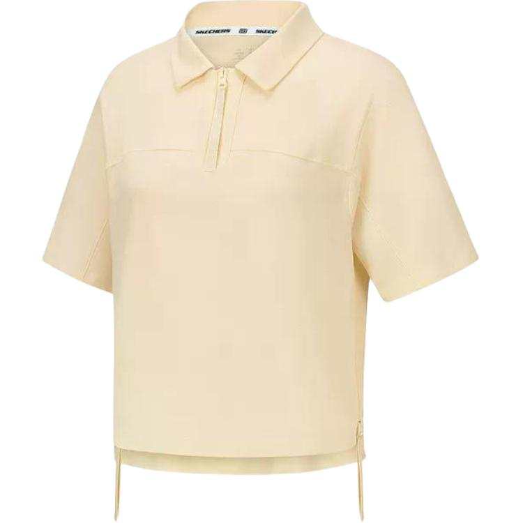 Skechers Polo Shirts Women's Ecru Polo Collar Moderate Straight Fit