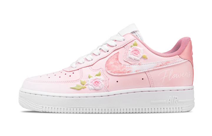 Nike Nike Air Force 1 Skateboard Shoes Women's Low Top Pink White Gradient Green Decoration