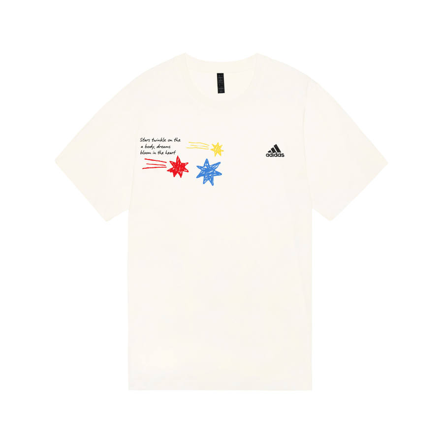 Adidas Adidas MUST HAVES T Shirts Unisex Ecru Crew Neck Moderate Straight Fit