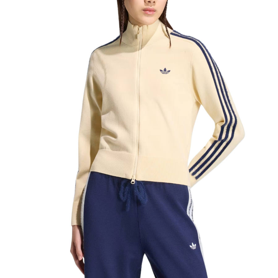 Adidas Originals Jackets Women's Warm Vanilla/Midnight Indigo Turtleneck Moderate Straight Fit