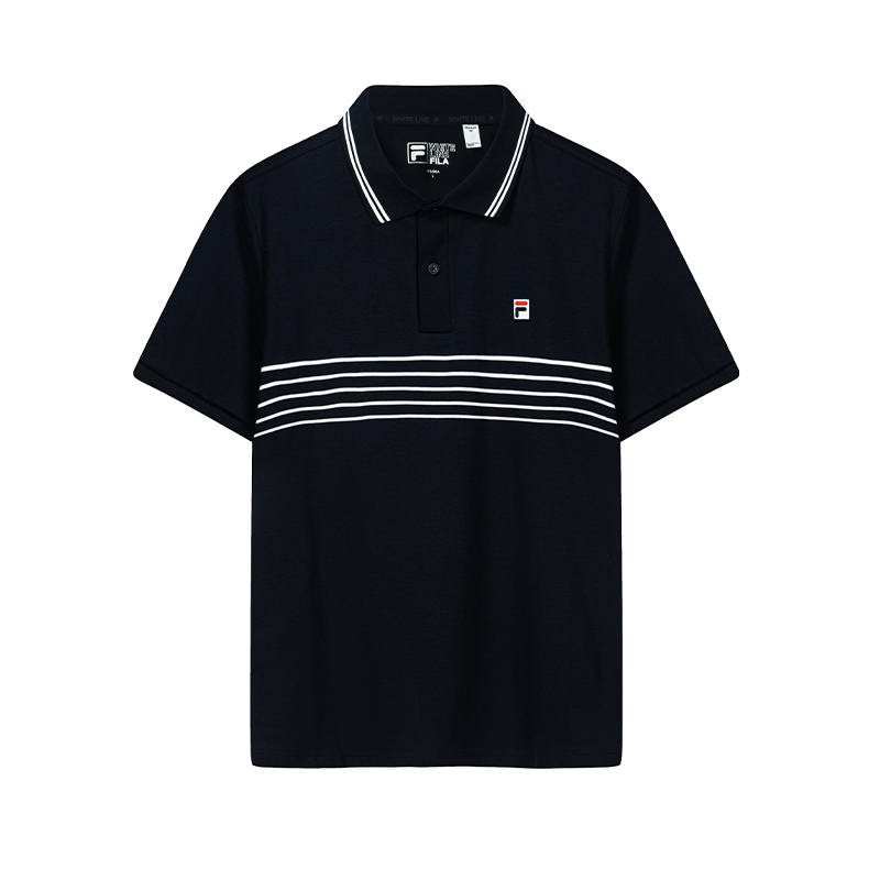 FILA Heritage Polo Shirts Men's Enlightenment Blue Polo Collar Moderate Straight Fit