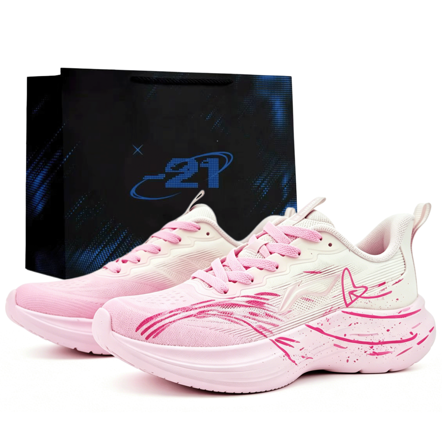 Li-Ning Li Ning Running Shoes Women's Low Top Light Pink & Ecru