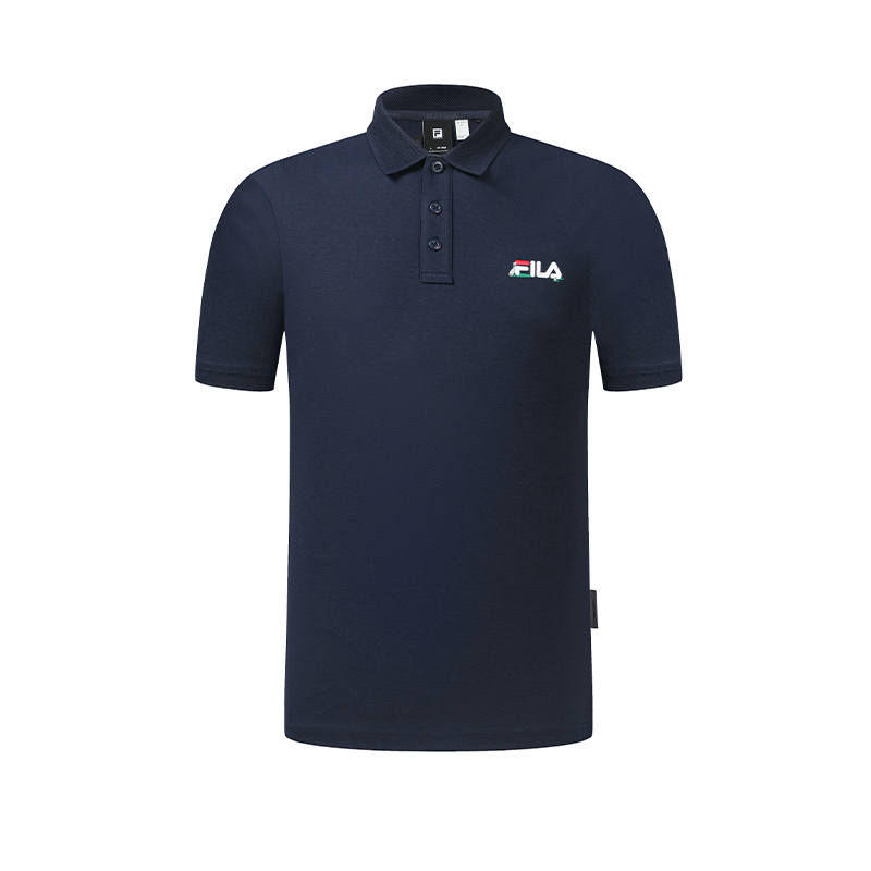 FILA Tennis Polo Shirts Men's Smoke Blue Polo Collar Moderate Other