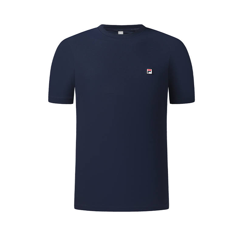 FILA T Shirts Men's Smoke Blue Crew Neck Moderate Straight Fit