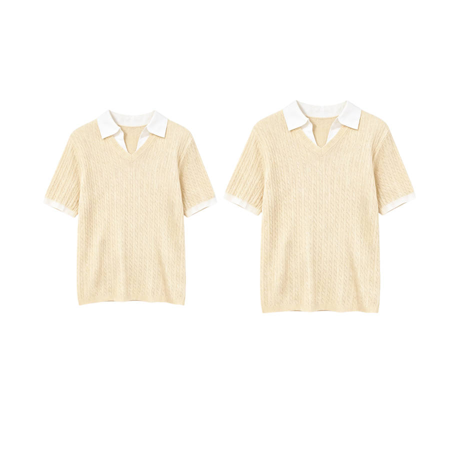 TUSHIFEI Couple Sets Women's Polo Collar Moderate