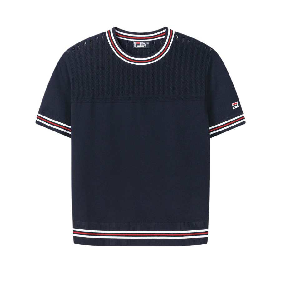 FILA Heritage Knitwear Women's Enlightenment Blue Crew Neck Moderate
