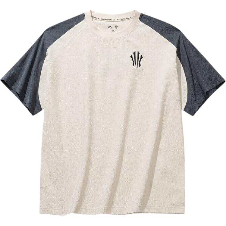 ANTA Basketball Collection T Shirts Unisex Mud Gray Crew Neck Moderate Straight Fit