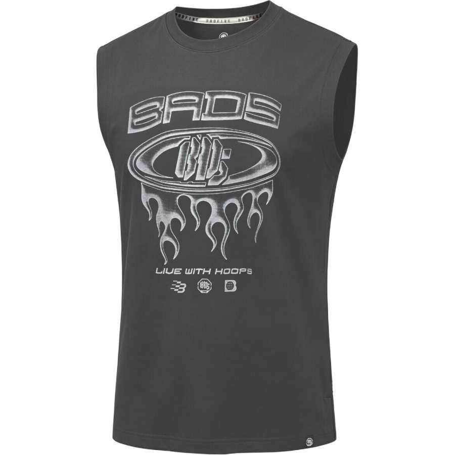 Li-Ning Li Ning Basketball Collection Basketball Jerseys Men's Black Pine Gray Crew Neck Moderate Straight Fit