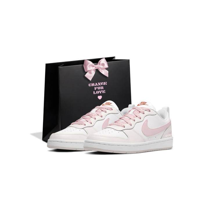 Nike Nike Court Borough Skateboard Shoes Women's Low Top Beige Pink