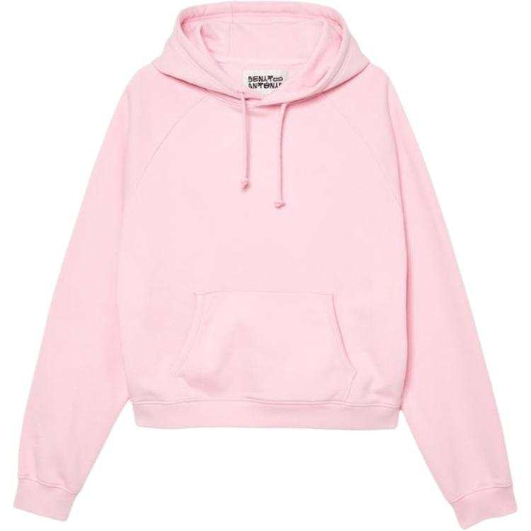 ZARA Bad Bunny Sweatshirts Men's Pink Hooded Non Detachable Moderate