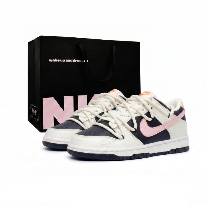Nike Nike Dunk Skateboard Shoes Unisex Low Top Black Beige Pink Colorway