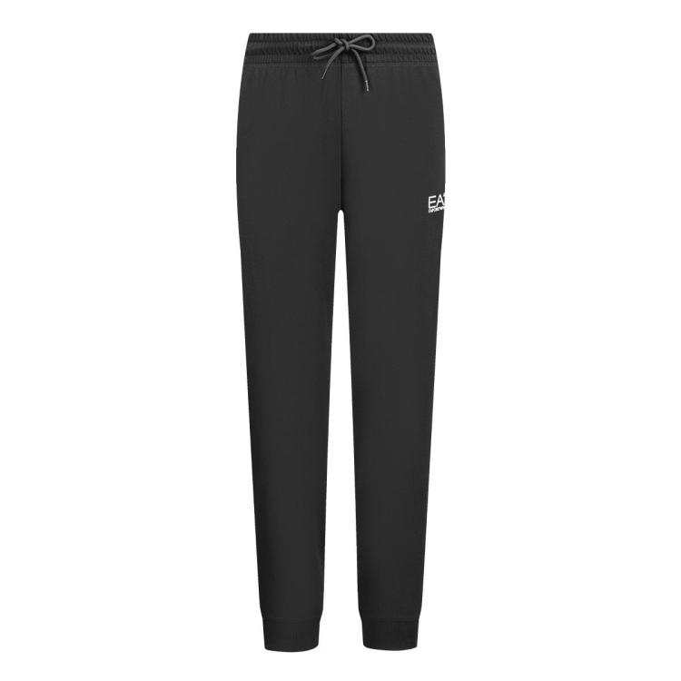 EMPORIO ARMANI Knitted Sweatpants Men's Black Moderate Cuffed Pants