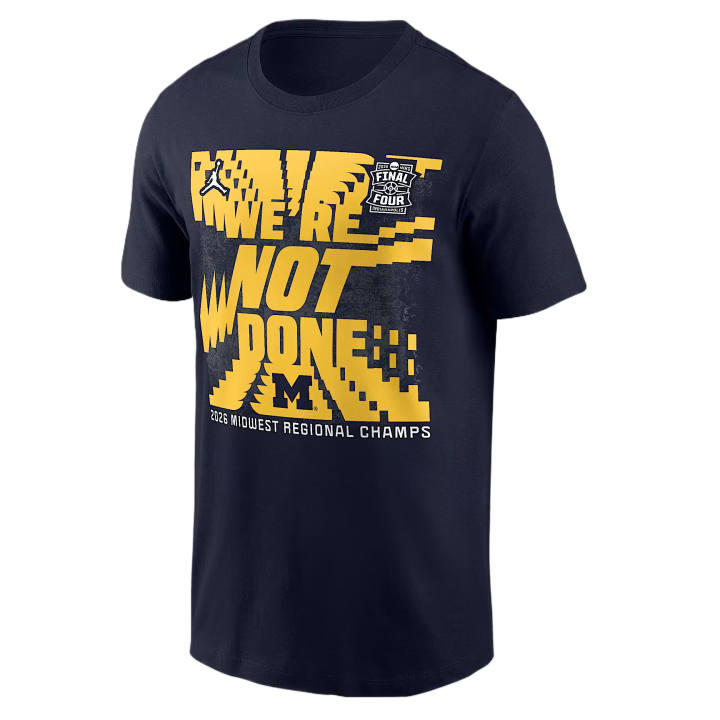 Jordan Jordan T Shirts Men's Marine Blue/Yellow/White Crew Neck Moderate